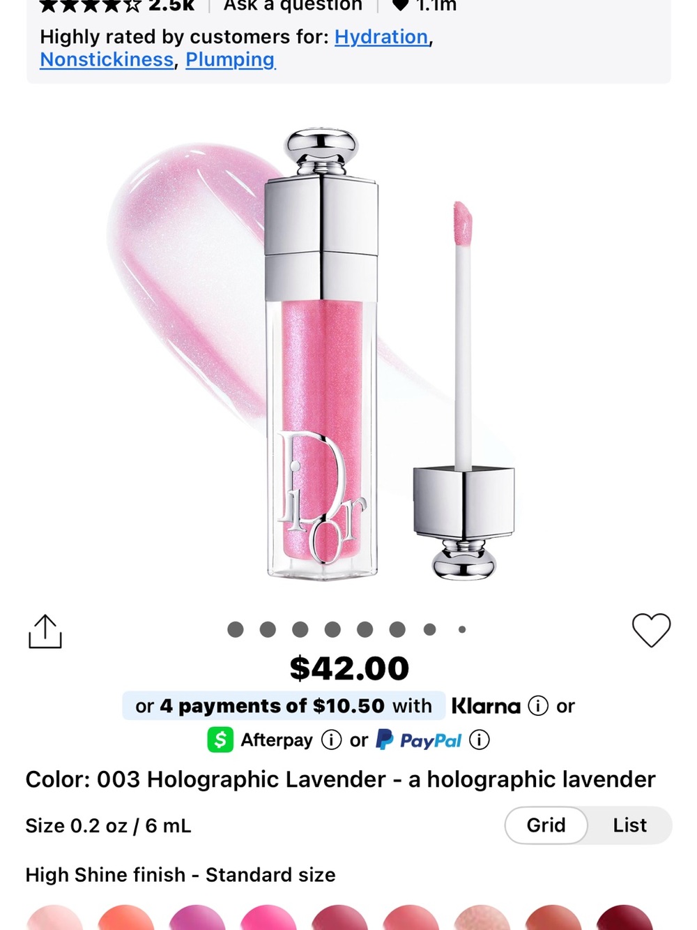 Dior Lip Glow Gloss — Sheer Rose Pink with Shimmer